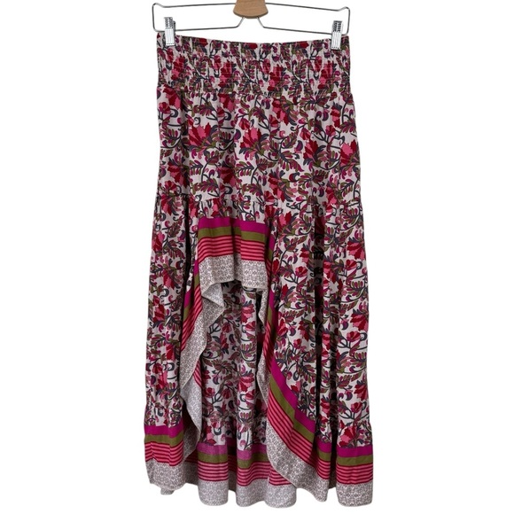 BTFBM Dresses & Skirts - BTFBM Women's Floral Print Ruffle Split Midi Skirt - Bohemian Style - Size M